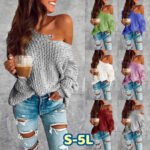 Monochrome one-shoulder sweater