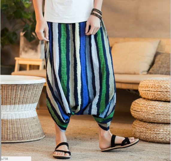 Striped Nepalese cropped trousers - Image 2