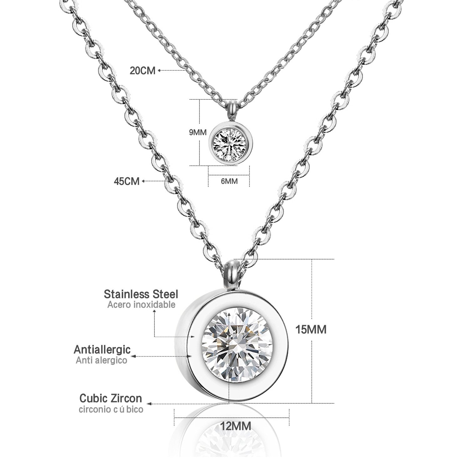 Double chain pendant necklace