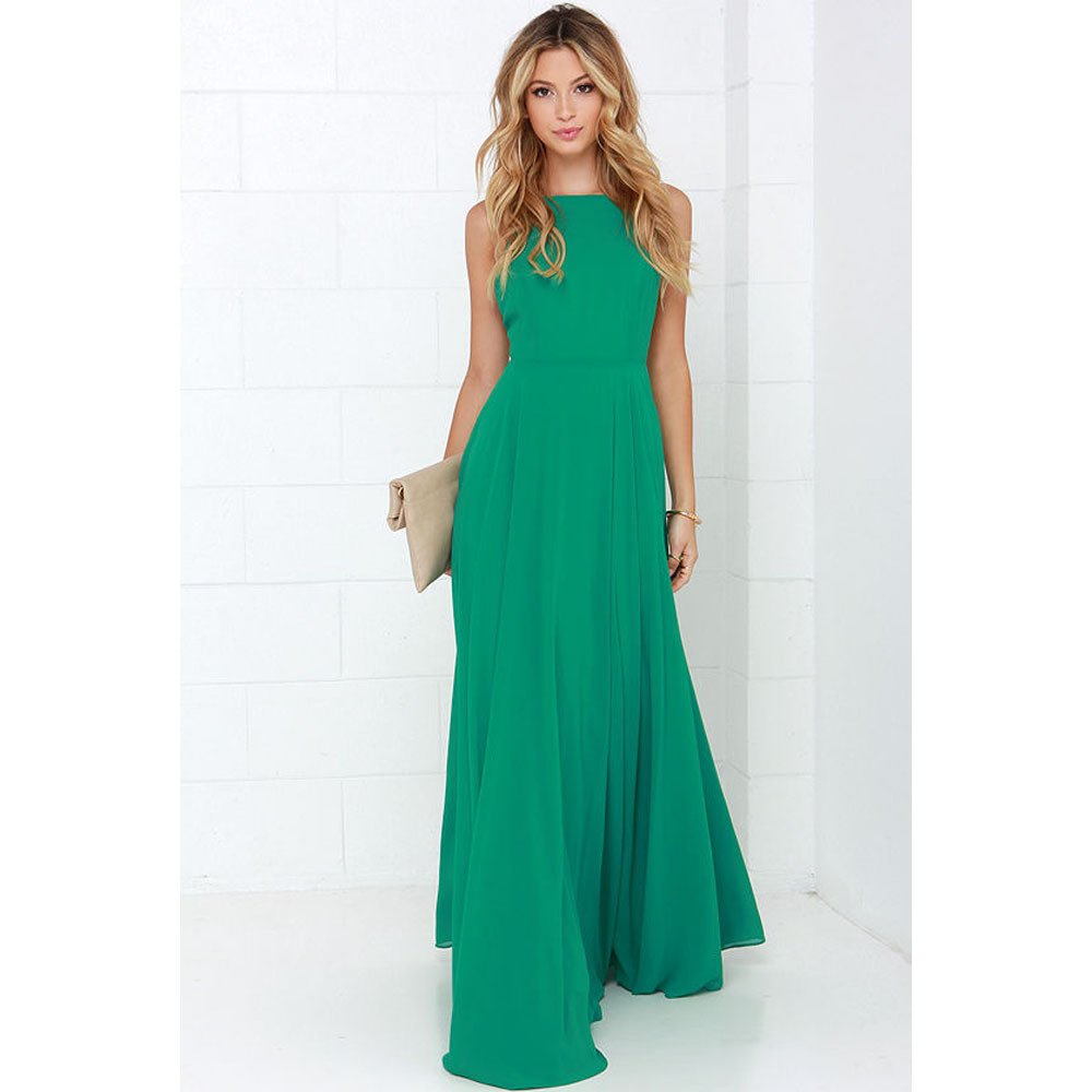 Chiffon big swing sexy backless suspender skirt long dress - Image 8