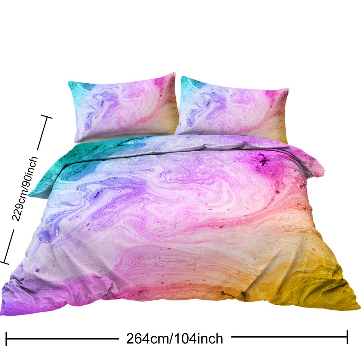 Kids Duvet Cover Set Premium Brushed Microfiber Pink And Purple Ombre Bedding Set 3 Piece Comfy Quilt Cover For Girls Bedroom - Image 5