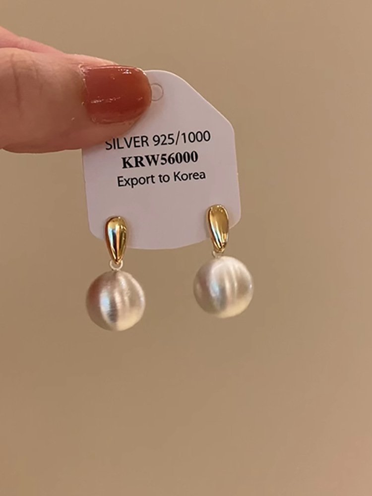 Large Metal Ball Hoop Earrings Vintage Lightweight Statement Earrings For Women - Image 3