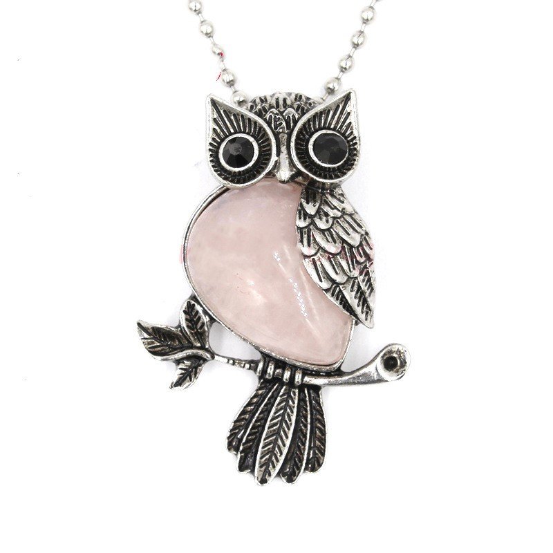 Natural Crystal Vintage Owl Pendant Pendant - Image 4