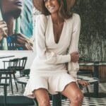 V-neck long sleeve ruffle dress