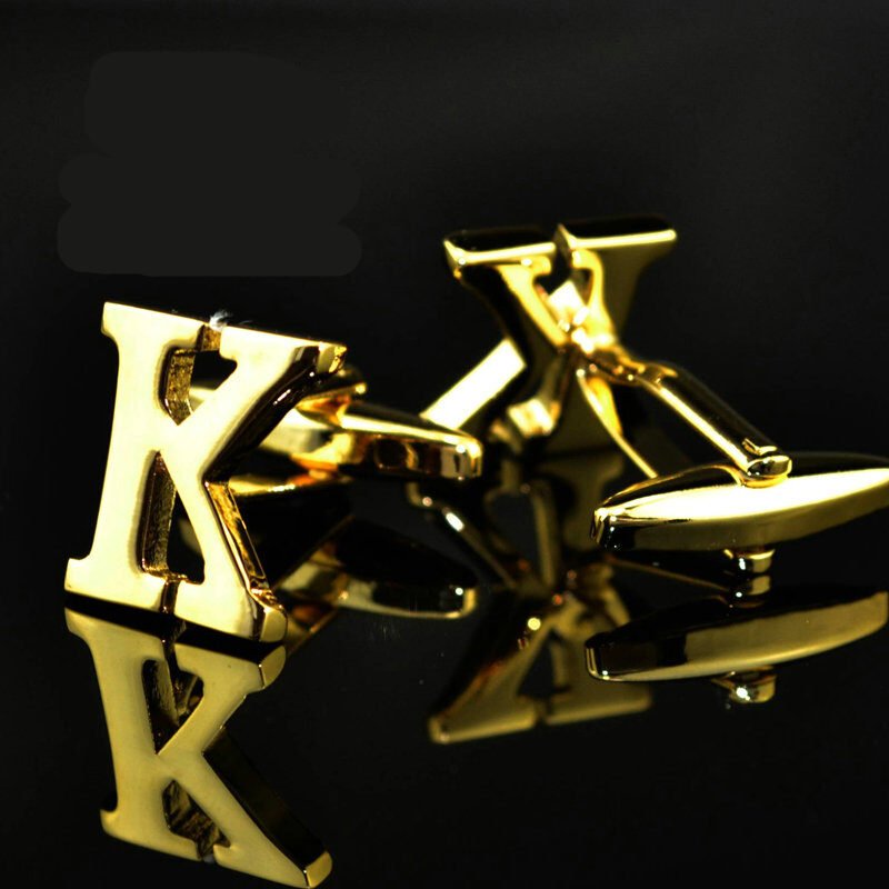 English alphabet cufflinks cuff nails men's French buttons - Image 5