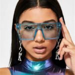 Big frame bright mercury sunglasses