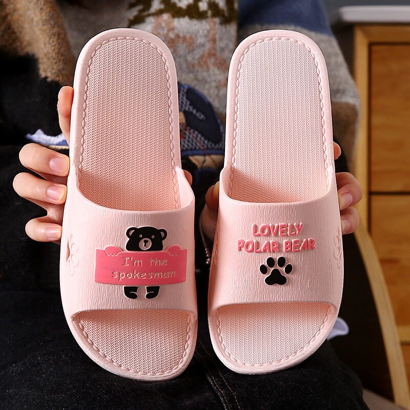 Black bear bathroom bath non-slip slippers - Image 2