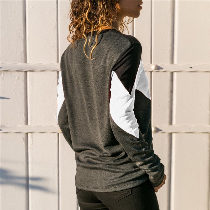 Contrast Long Sleeve Women's T-Shirt - Image 2