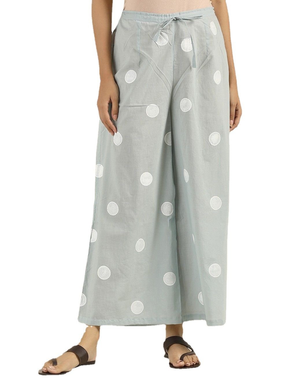 Women S Polka Dot Casual Wide Legged Wide Loose Trousers - Image 4