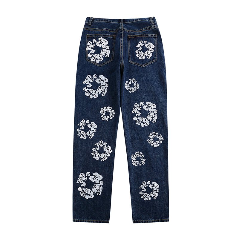 Men's Fashion Loose Casual Full Printed Kapok Jeans - Image 7