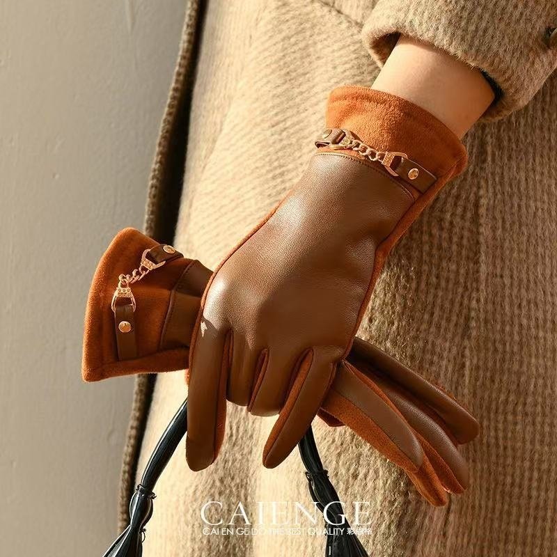 Womens Fleece-Lined Thickened Wind- And Cold-Resistant Warm Gloves - Image 12