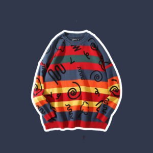 Sweater men's round neck loose and lazy