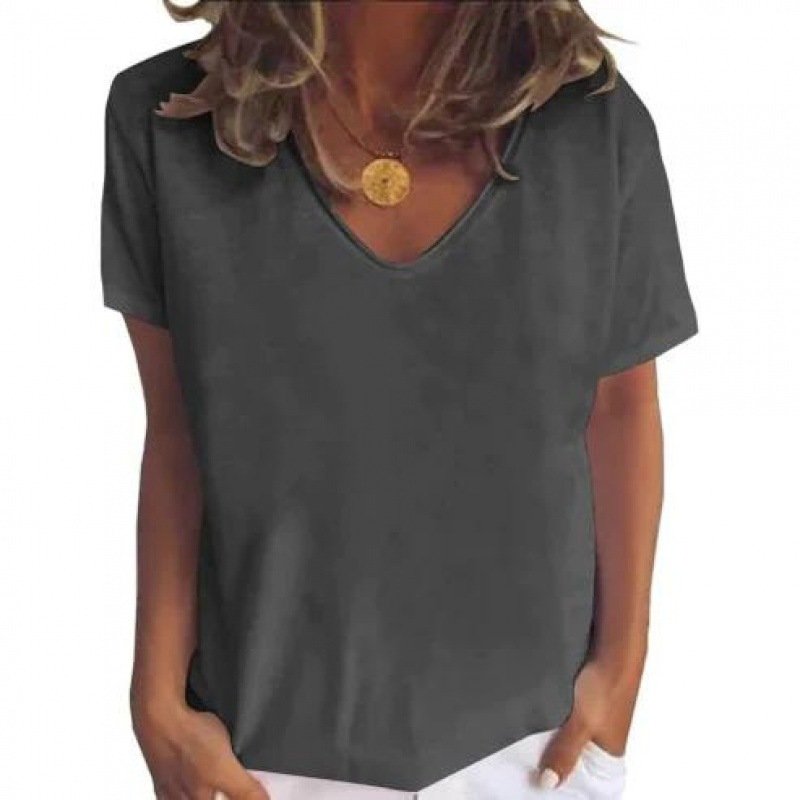 Loose Fashion V-neck Cartoon Digital Printed T-shirt - Image 7
