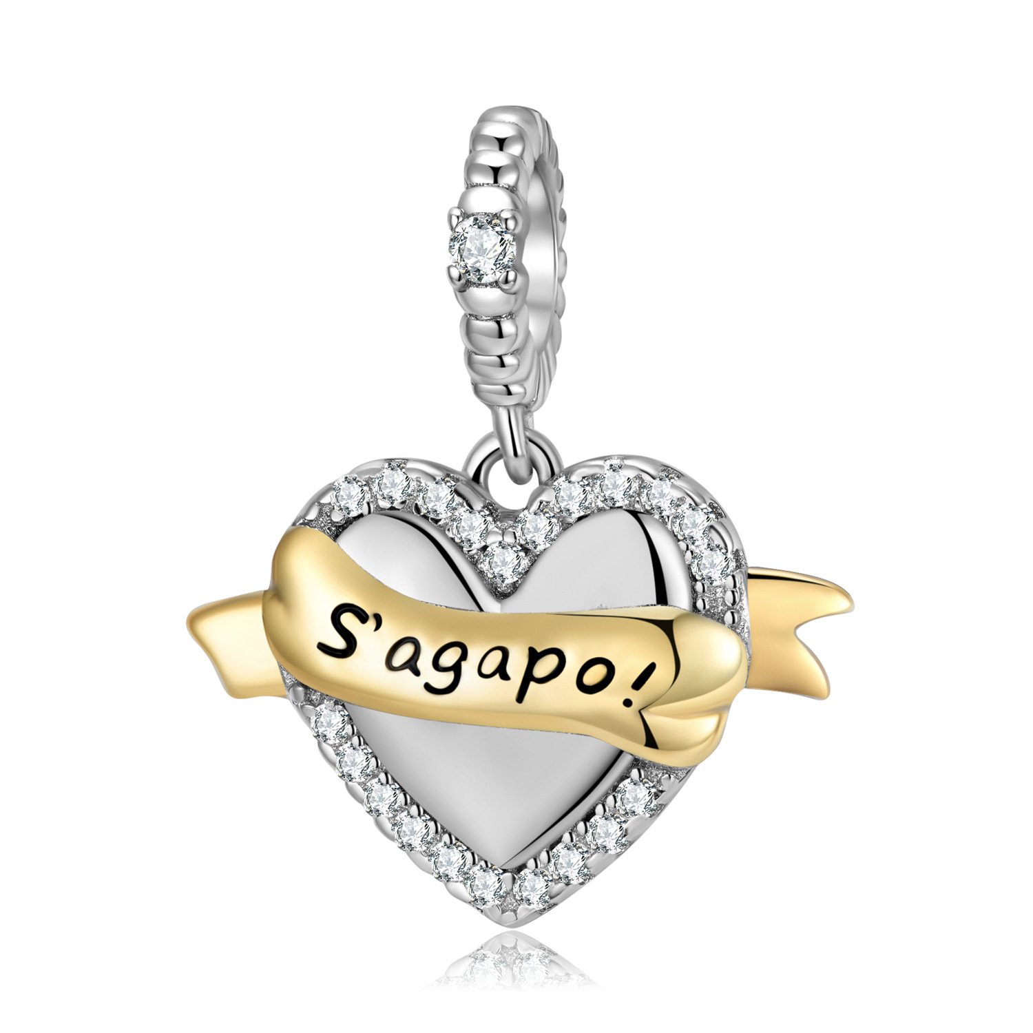 Love Tag Greek Love You S'agapo925 Sterling Silver Pendant Bracelet Accessories - Image 5