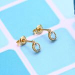 Simple Retro Sky Blue Topa Earrings