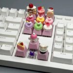 Resin Candy Cake Strawberry Donut Key Cap Cross Shaft