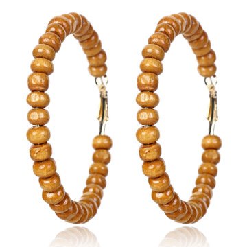 Handmade wooden beaded earrings and earrings - Image 6