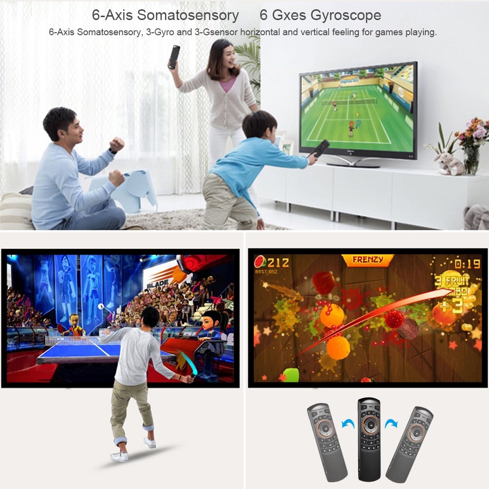 Docooler Mini 2.4GHz Wireless QWERTY Keyboard Air Mouse Handheld Remote Control 6 Gxes Gyroscope for Mini PC TV Box - Image 7