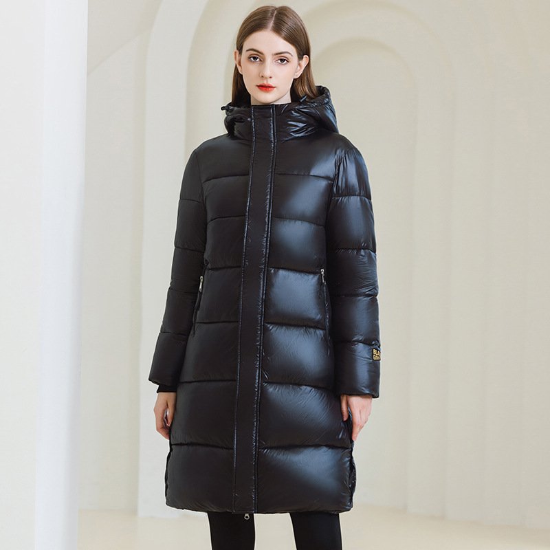 Winter Warm Hooded Coat With Pockets Fashion Simple Long Cotton Jacket Solid Color Outwear Women's Clothing - Image 5