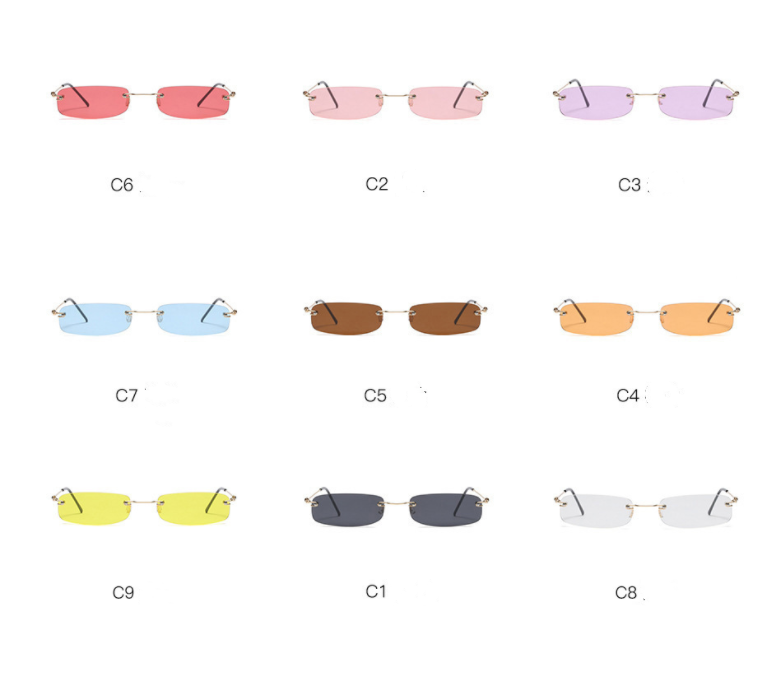 Rimless trendy sunglasses