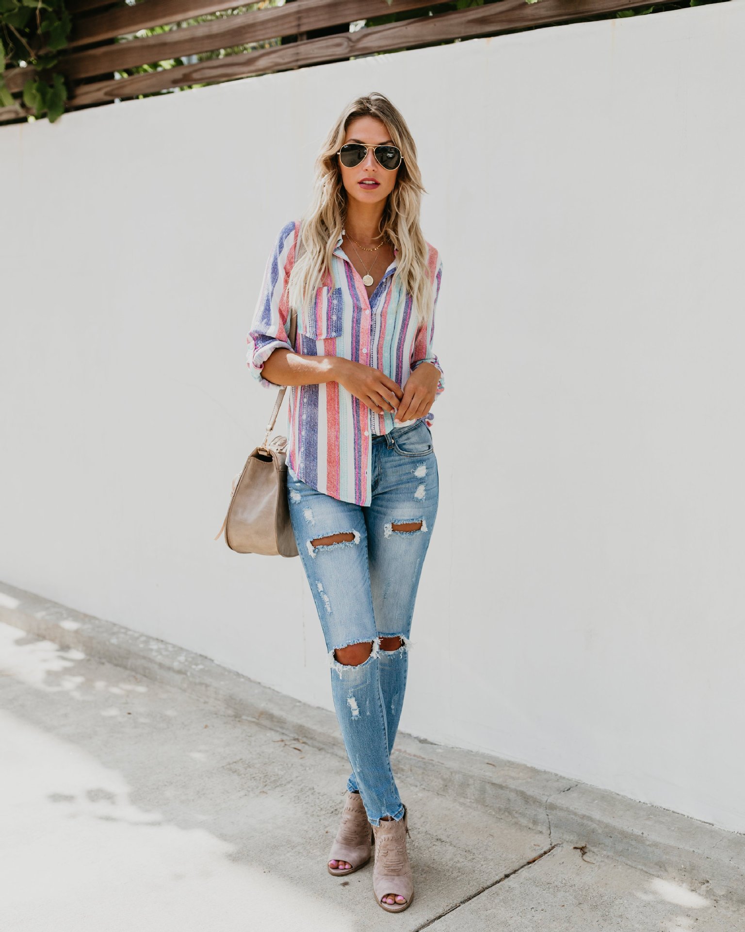 Color striped long sleeve shirt - Image 5
