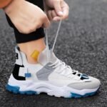 Mesh Sports and Leisure Color Matching Platform Flying Shoes