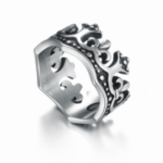 Europe and America punk gothic rock retro crown Roman titanium steel casting hipster domineering fashion men's ring ring