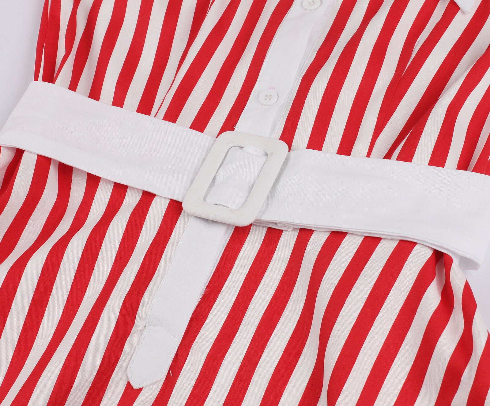 Half sleeve striped dress with lapel - Image 5