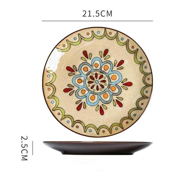 Hand painted ceramic plate round dinner plate - Image 9
