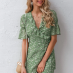 Bohemian Chiffon Ruffle Print Short Dress