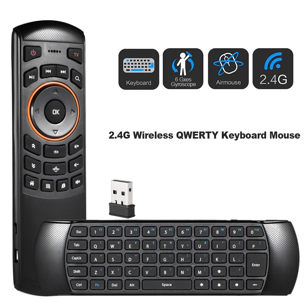 Docooler Mini 2.4GHz Wireless QWERTY Keyboard Air Mouse Handheld Remote Control 6 Gxes Gyroscope for Mini PC TV Box - Image 5