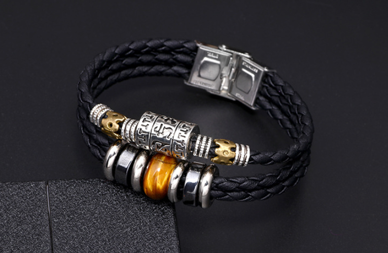 Fashion Pure Natural Turquoise Cowhide Bracelet - Image 3