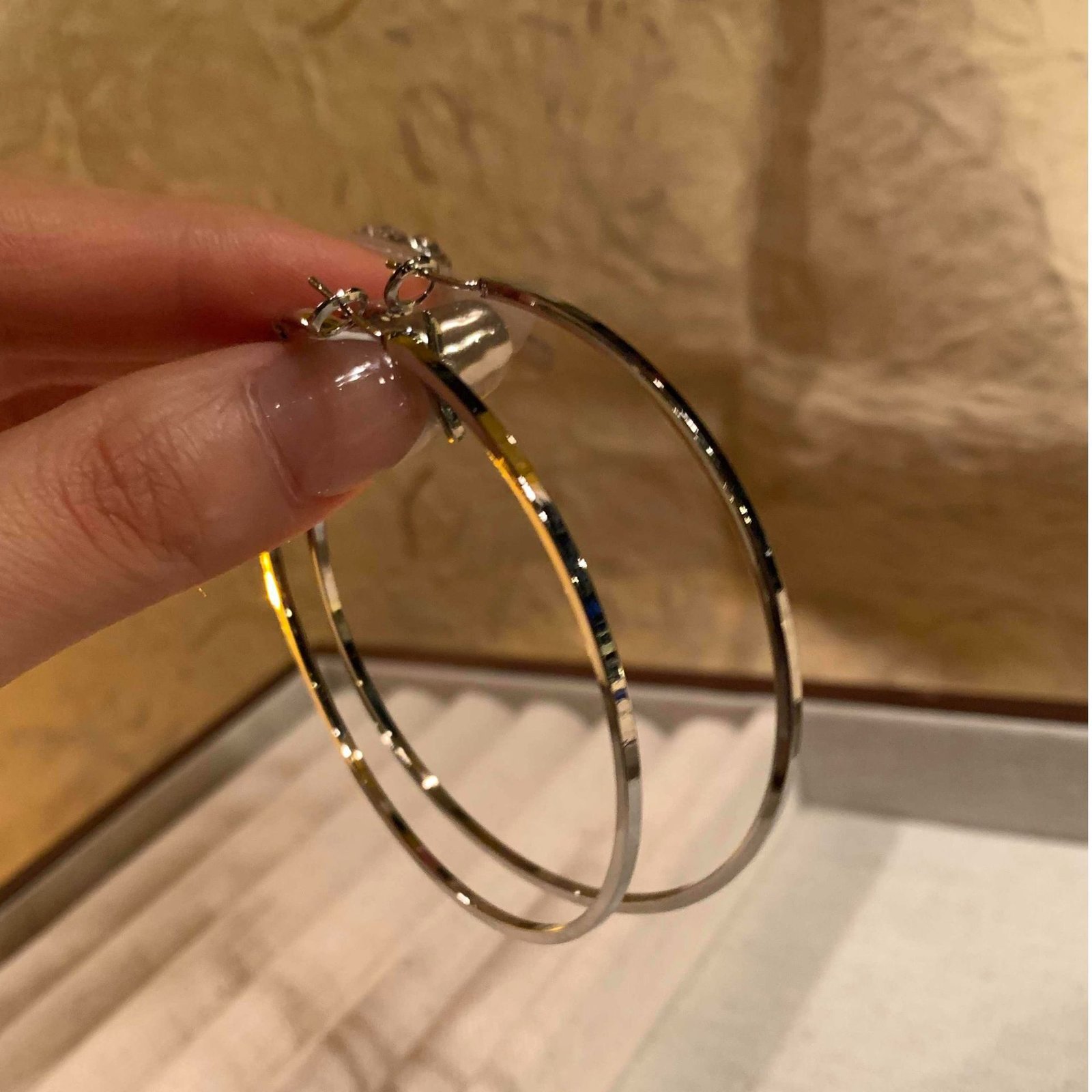 Large Metal Ball Hoop Earrings Vintage Lightweight Statement Earrings For Women