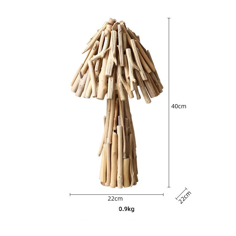 Creative Solid Wood Mushroom Floor Ornament - Image 6