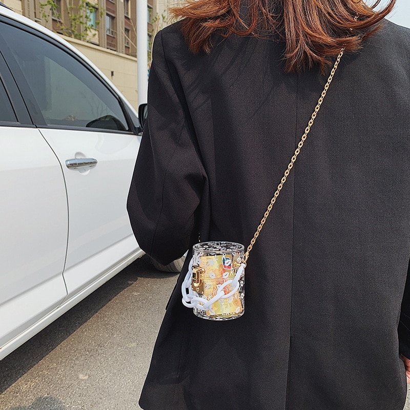 Transparent one-shoulder messenger small chain bag - Image 2