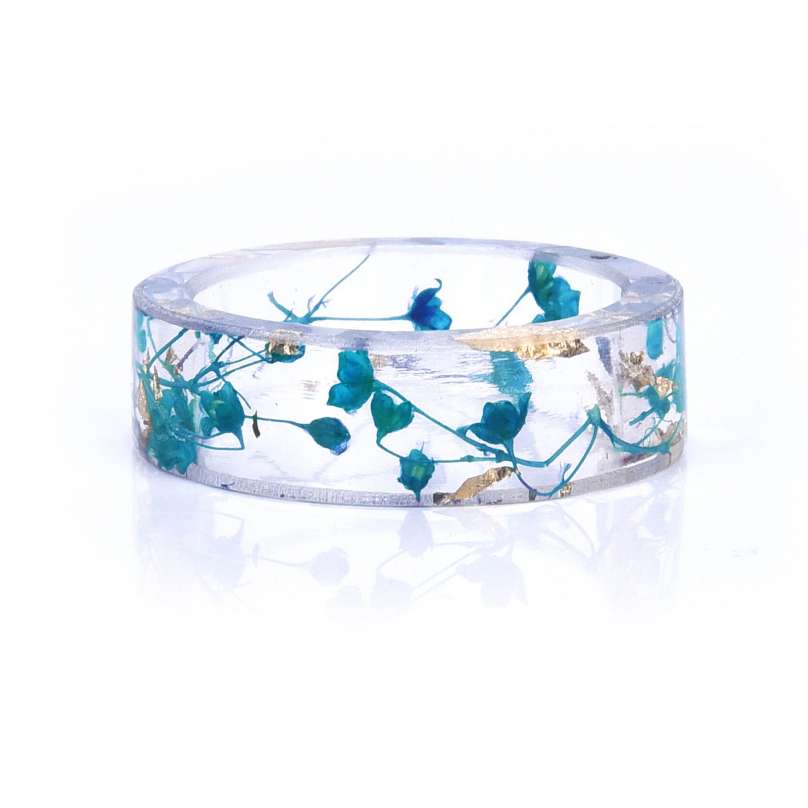 Fashionable And Simple Women's Dry Flower Resin Ring - Image 2