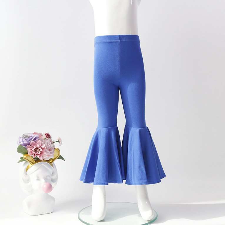 Children's Bottoming Stretch Cotton-trimmed Oversized Flared Trousers