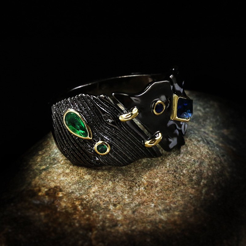 Black Colored Stone Ethnic Retro Style Diy Earrings - Image 3