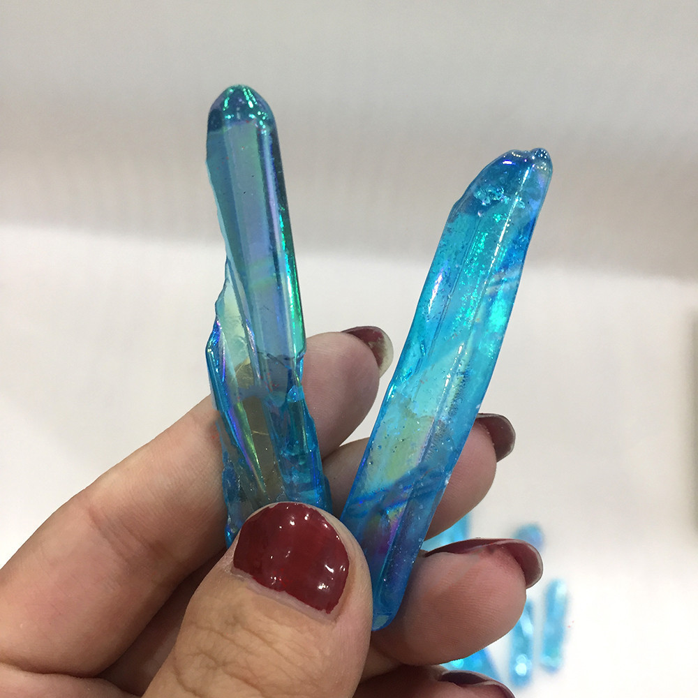 Natural Crystal Plating Blue Crystal Column Ornaments - Image 5