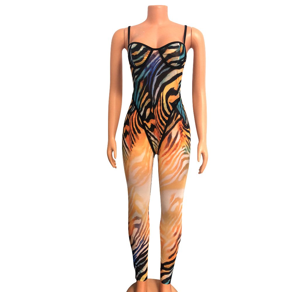 Sexy Mesh Sling Jumpsuit Two-Piece Trousers Suit - Image 5