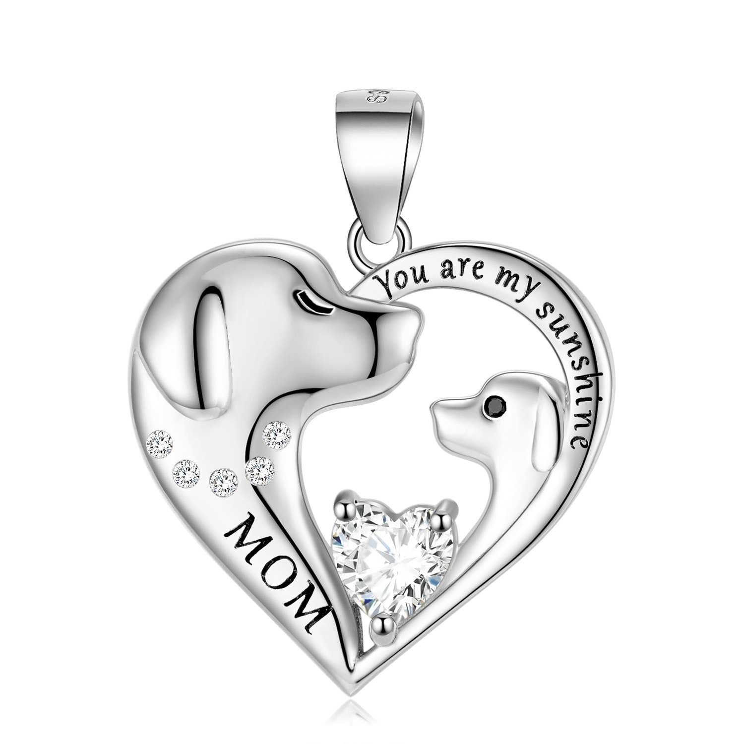 S925 Sterling Silver Cute Dog Necklace Mother's Day Series Sweater Chain - Image 9