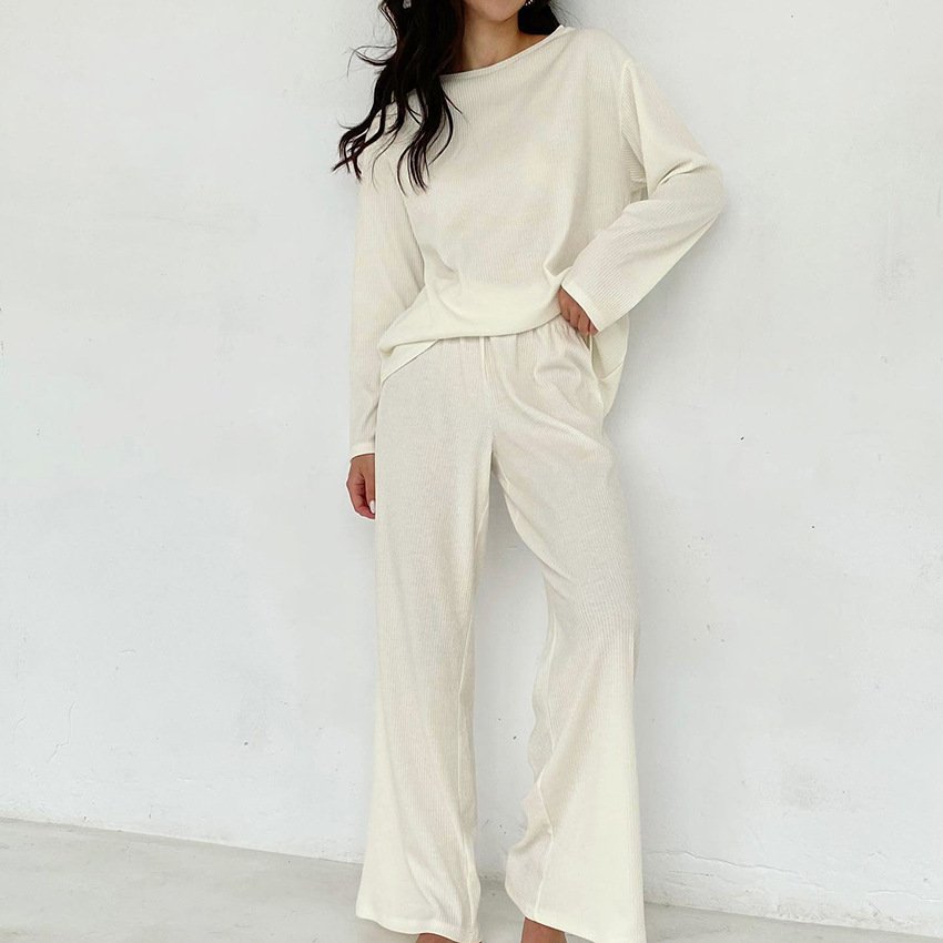 Pajama Two-piece Set With Long Pants Womens Loungewear - Image 2