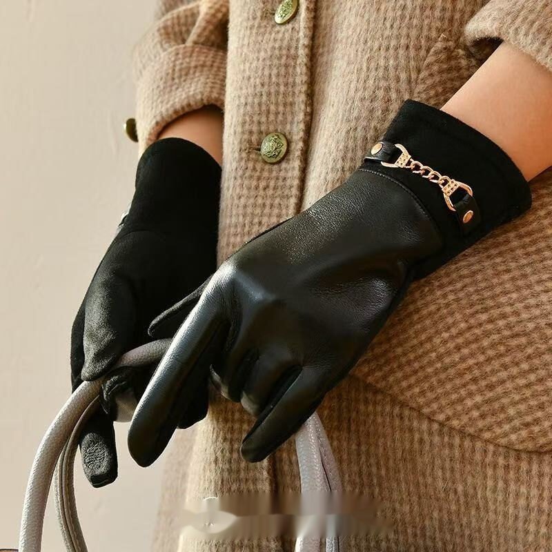 Womens Fleece-Lined Thickened Wind- And Cold-Resistant Warm Gloves - Image 9