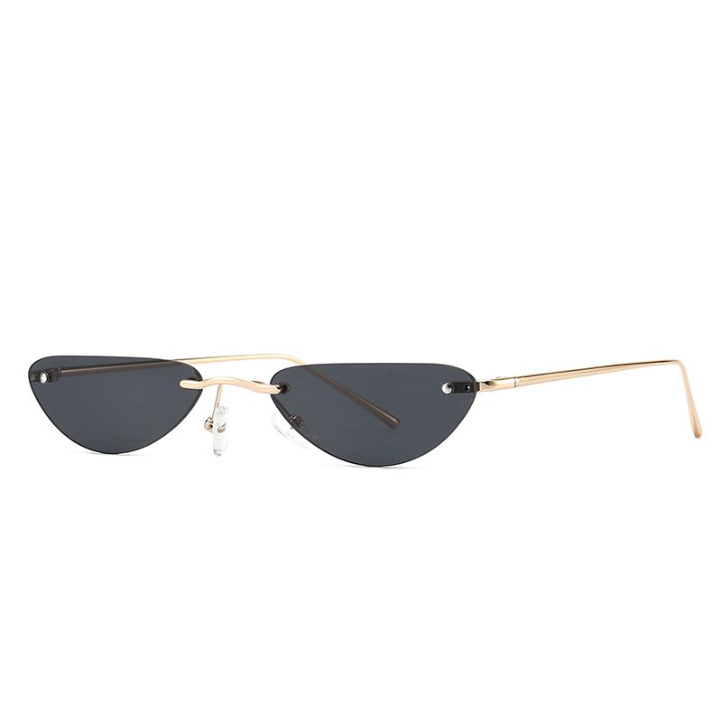 Cat Eye Narrow Sunglasses Modern Retro Temples - Image 3