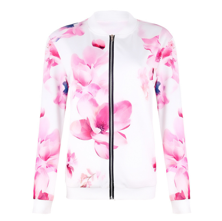 Printed long sleeves short section small coat - Image 3