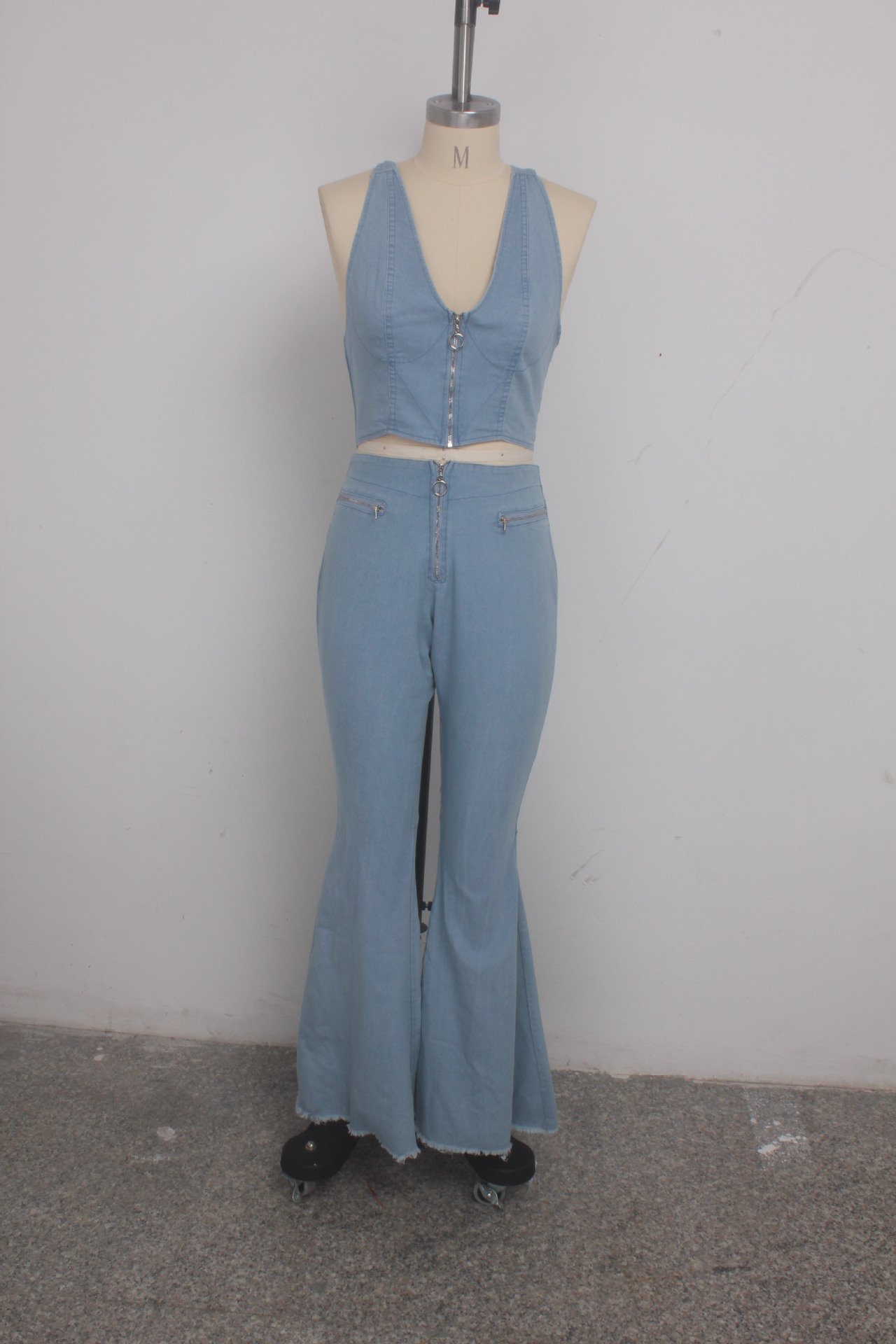 Frosted washed denim suit - Image 4