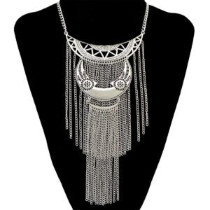 Vintage multi-layer fringed necklace