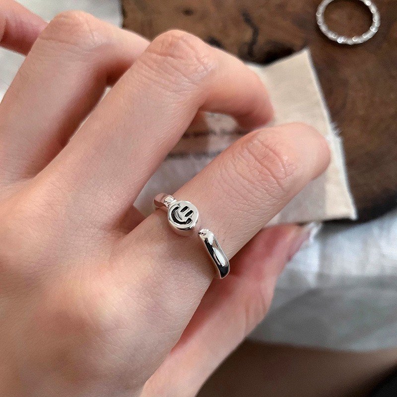 Korean Style 925 Sterling Silver Twisted Chain Ring, Adjustable Open Cuff, Non Tarnish Minimalist Finger Ring - Image 2