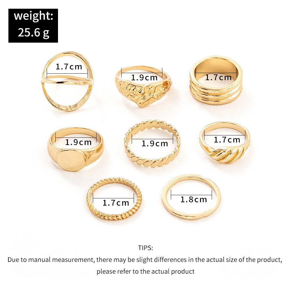 Eight-Piece Metal Joint Ring Temperament Set - Image 3