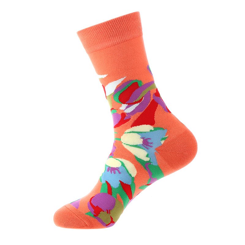 Autumn And Winter Flower Mid-calf Female Cotton Socks - Image 3